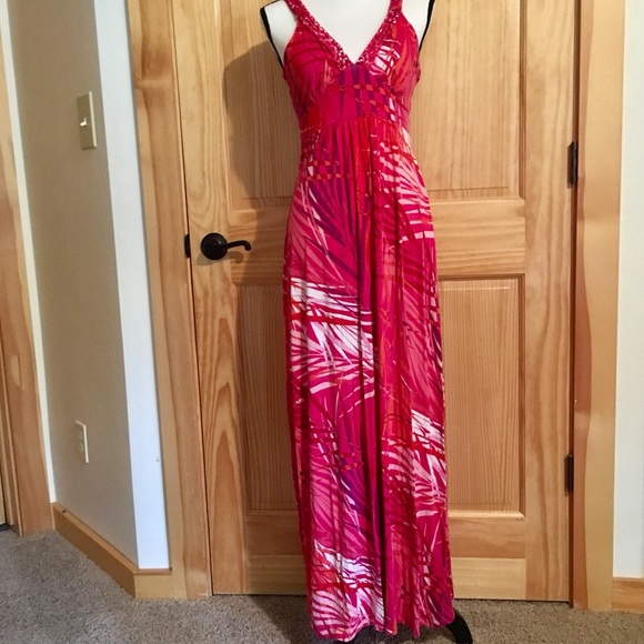 Neiman Marcus Dresses & Skirts - NEIMAN MARCUS Fushia Print Maxi Dress